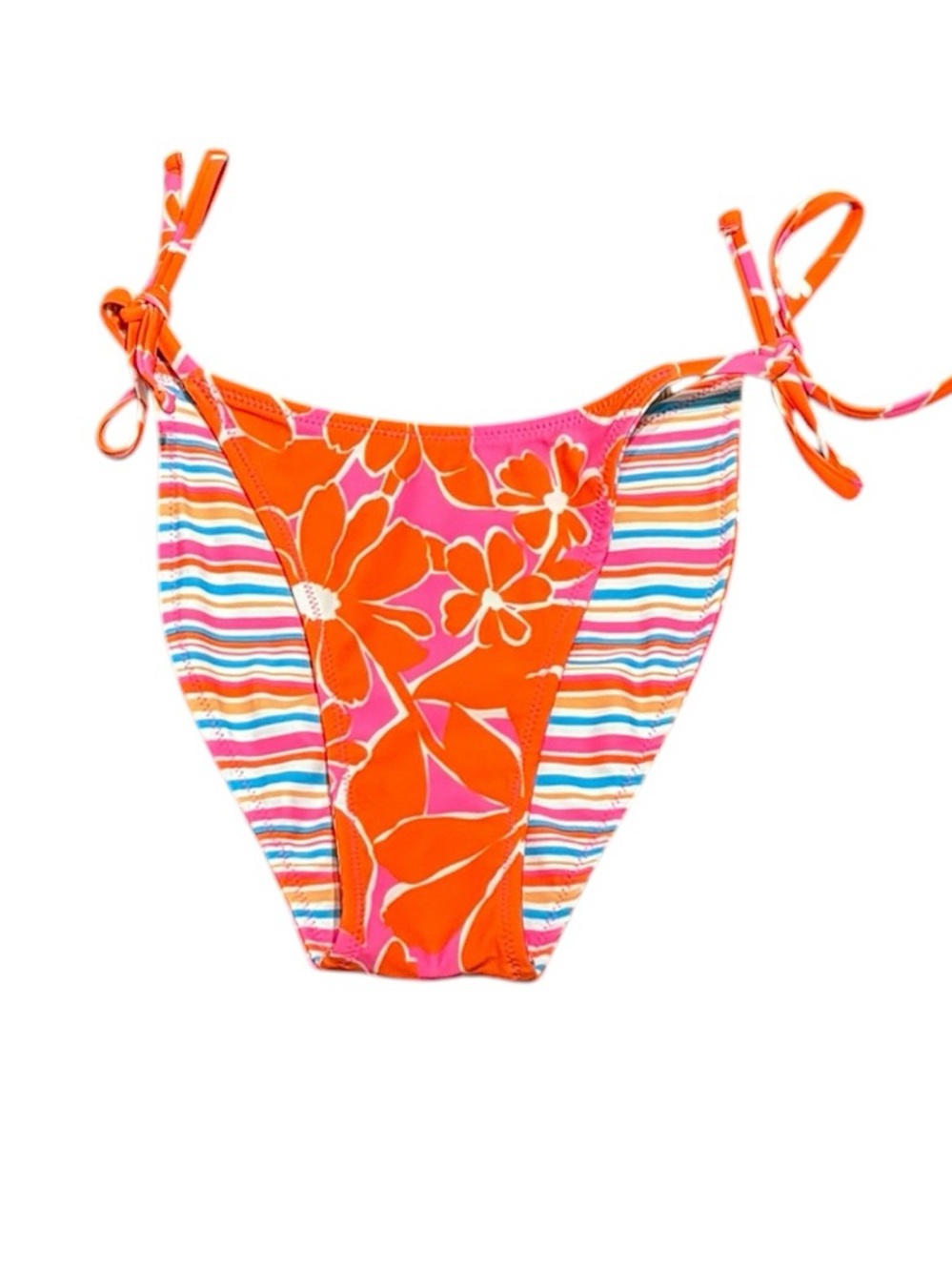 wild fable Orange & Pink Floral Side Tie Swim Bottoms, Size XS, NWOT